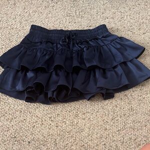 Chic Navy Ruffle Mini Skirt